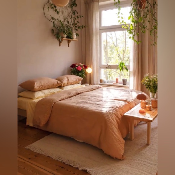 Bed Threads Terracotta 100% French Flax Linen Duvet Cover FULL/QUEEN - Picture 4 of 12